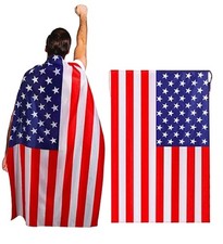 American Flag Cape Cloak Costume, 4th of July Independence Day Decoration, US...