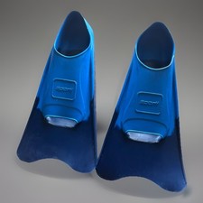 Blue Adult Swim Training Fins, Short, Floating, M 9-10, W 10-11, Snorkeling Gear