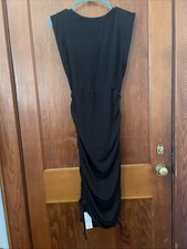 Nwt CUPSHE Black Long Cover-Up Rusched Sides Medium