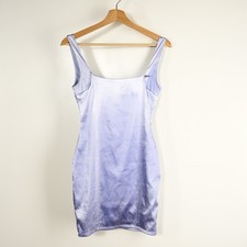 Fashion Nova Women’s S. Lavendar Sateen Sleeveless Square Neck Mini Party Dress