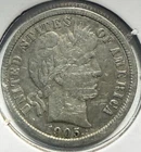 1905-S Barber Dime 10c - 90% Silver - (8-28)