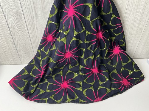 Kleid Nashona Geometrisch Blumen Abstrakt Marine Rosa Grün Made in Tanzania Gr. M - Bild 7 von 13