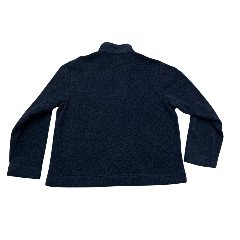 Suéter de Natal Pinguim Feminino Grande L Azul 1/4 Zíper Pulôver Flocos de Neve - Imagem 2 de 4