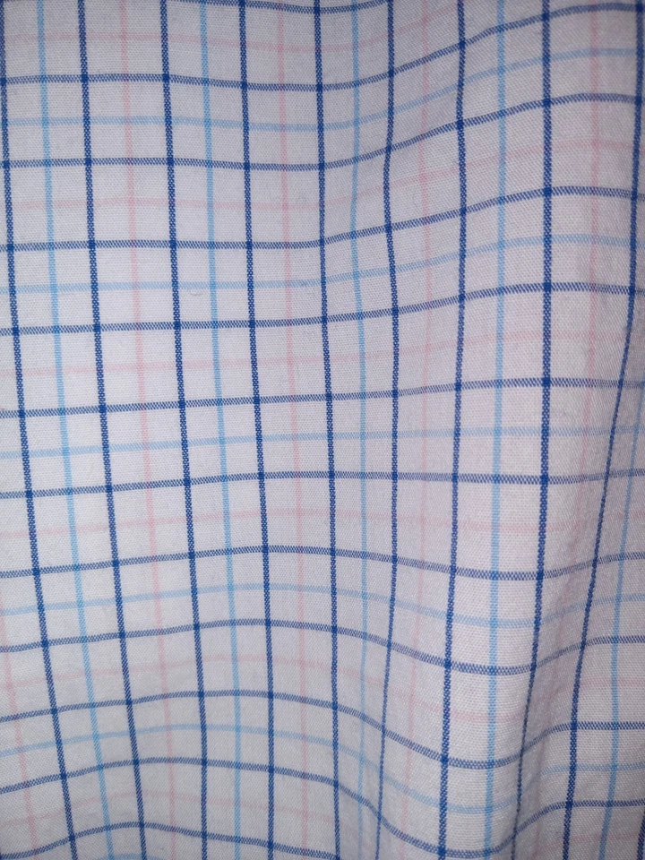 Camisa informal de manga larga IZOD 4X con botones para hombre azul y blanco a cuadros clásica Foto 3 de 4