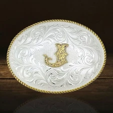 Montana Silversmiths Fine Silver Western Initial "J" Buckle Retail $130 ~ NEW!
