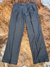 Vintage Ralph Ralph Lauren Dress Pants Mens 36x32 Pleated Cuffed Charcoal Wool