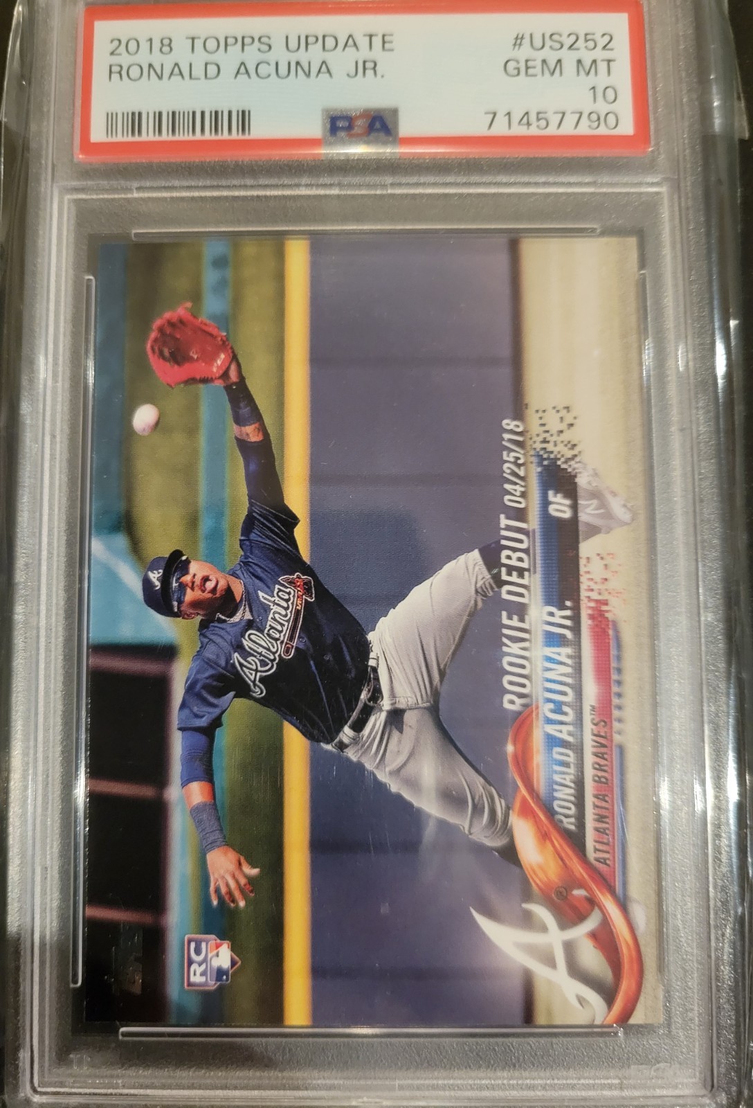 2018 Topps Update Ronald Acuña Jr. US252 PSA 10 GEM MINT Rookie RC
