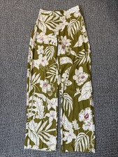 Zara Linen Blend Floral Print Trousers Pants Size XS Linen Mix Blend