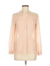 Olive and Oak Women Brown Long Sleeve Blouse M