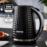 Electric Jug Kettle 1.7L Cordless Textured Design Auto Shut Off 2200W Black