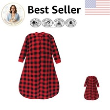 Lightweight Long Sleeve Infant Sleep Sack in Cozy Buffalo Plaid - 12-18