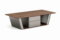 Moderner Couchtisch Aus Walnussholz Mit Eleganten Metallakzenten