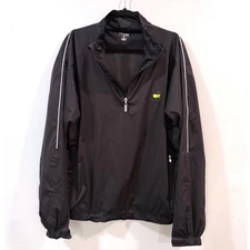 Masters Tech Golf Pullover Jacket Mens XL Black Augusta Half Zip Lightweight