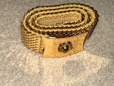 Vintage Disco 80s Gold Metal Snake Fish Scale Belt Stretch Fits Waist 26-34  