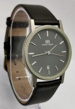 Vintage Danish Design Titanium IQ16Q171 Grey Face 34mm Quartz Gents Wrist Watch 