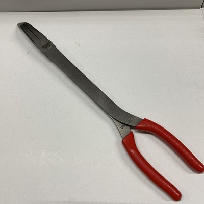 Snap On Tools 415CF RED 15  Long-Neck 35° Bent Talon Grip Needle Nose Pliers NEW