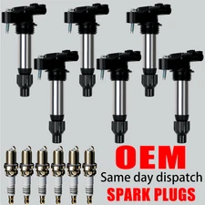 6X OEM Ignition Coil & Iridium Spark Plug OEM For Cadillac GMC Chevy Buick UF569