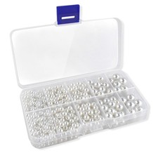 800 Pcs White Pearl Beads for Jewelry Making Pearls Bracelet Medium,
