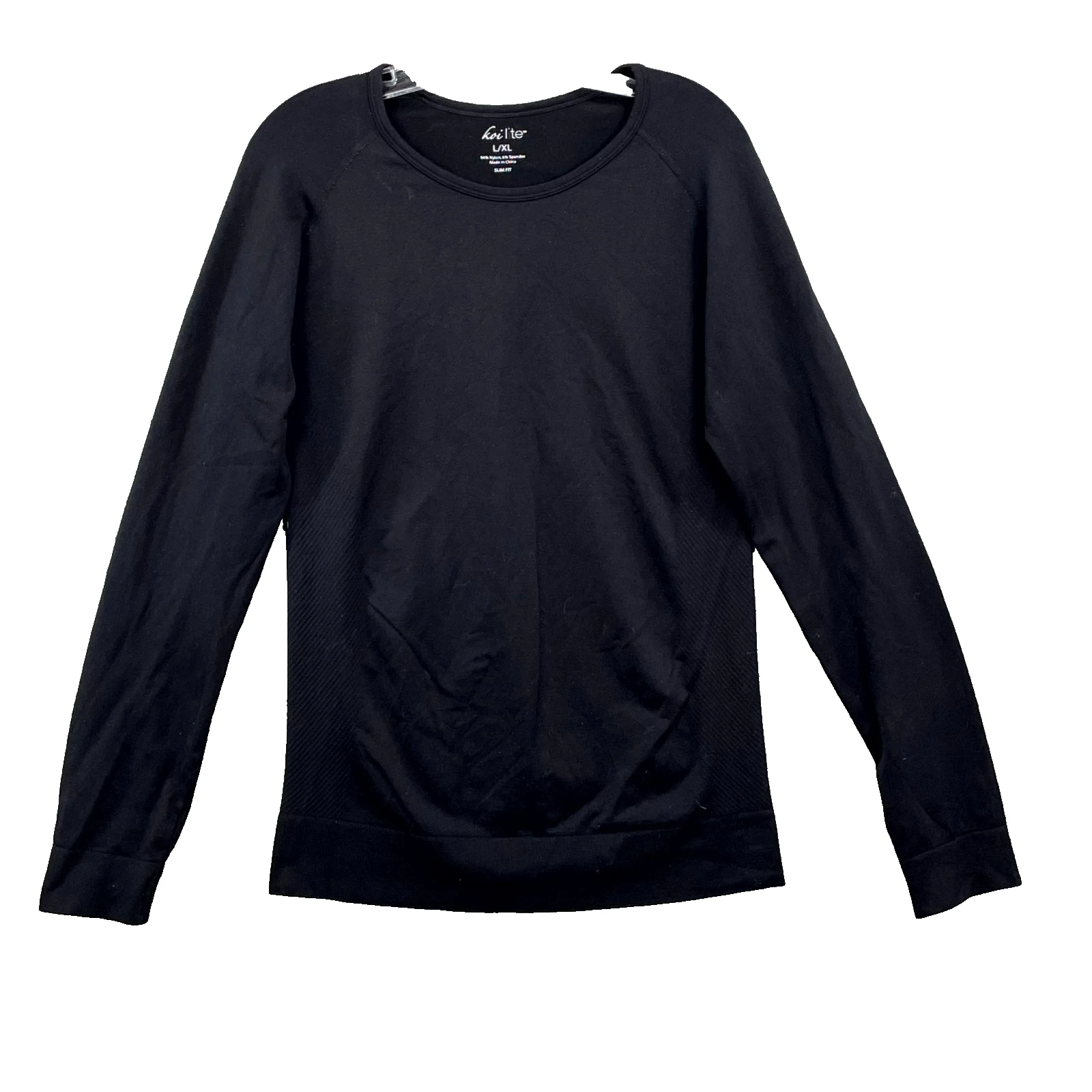 Koi Lite Top Womens L/XL Black Slim Fit Base Layer Outdoor Running Athleisure