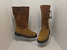 GH Bass Brown Leather  Suede Mid Calf Women's Heavyweight Boots US 8.5 M