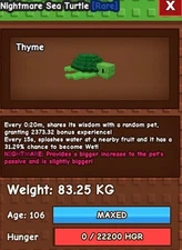 🔥20s Titanic Nightmare Sea Turtle🔥 ❄️AGE BREAK 80-100KG+ ❄️ ⚡️GROW A GARDEN ⚡️