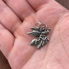 Vintage 925 Sterling Silver Herald Angel Halo Religious Pendant Bracelet Charm