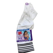 Hanes Get Cozy Bra XL White Racerback Pullover Wireless Cool Comfort Bralette