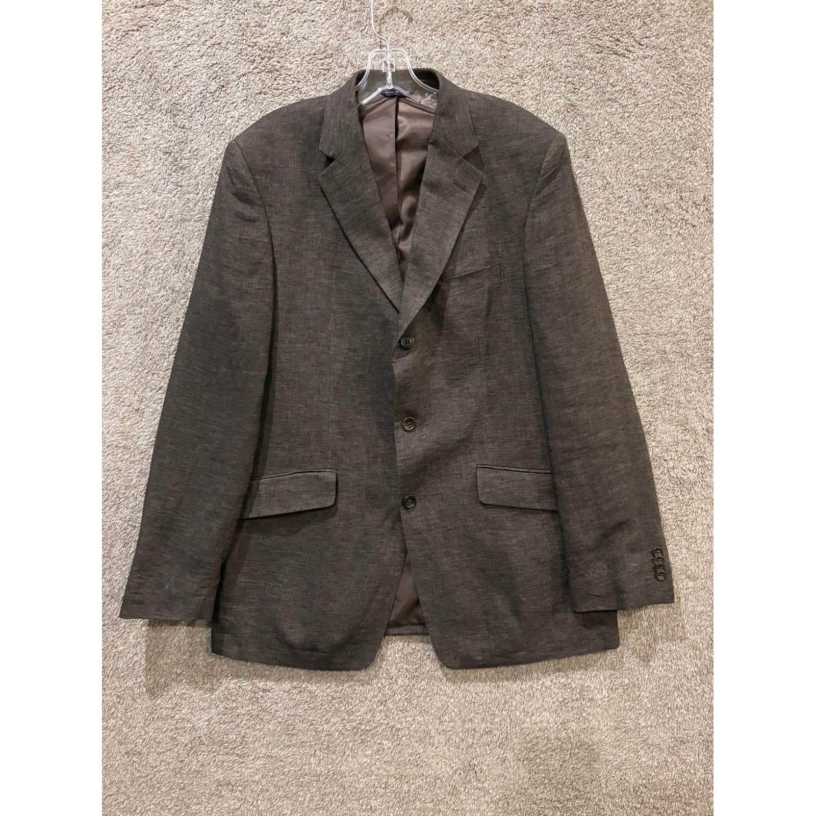 Banana Republic 100% Linen Mens 3-Button Blazer Sport Coat Jacket 42R