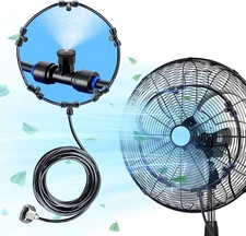 HIRALIY Outdoor Fan Mister, 19.68FT Misting Line with 5 Nozzles and Black 