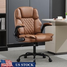 Ergonomic PU Leather Office Chair Adjustable Armrests Swivel Task Chair New