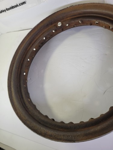 Vintage Harley Davidson 17 X 4 " Wheel Rim OEM Knucklehead Panhead Shovelhead - Picture 6 of 12