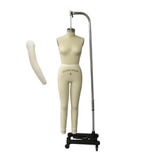 Size 8 Linen Full Body Pro Female Dress Form Mannequin with Arm Padding Kit