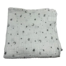 TL Care American Baby Company White Gray Moon Stars Muslin Swaddle Blanket 2018