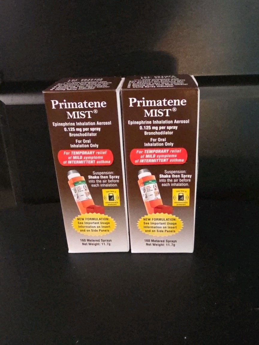 Qty-2-Primatene Mist Epinephrine Inhalation Aerosol 160 Sprays Exp 5/2027