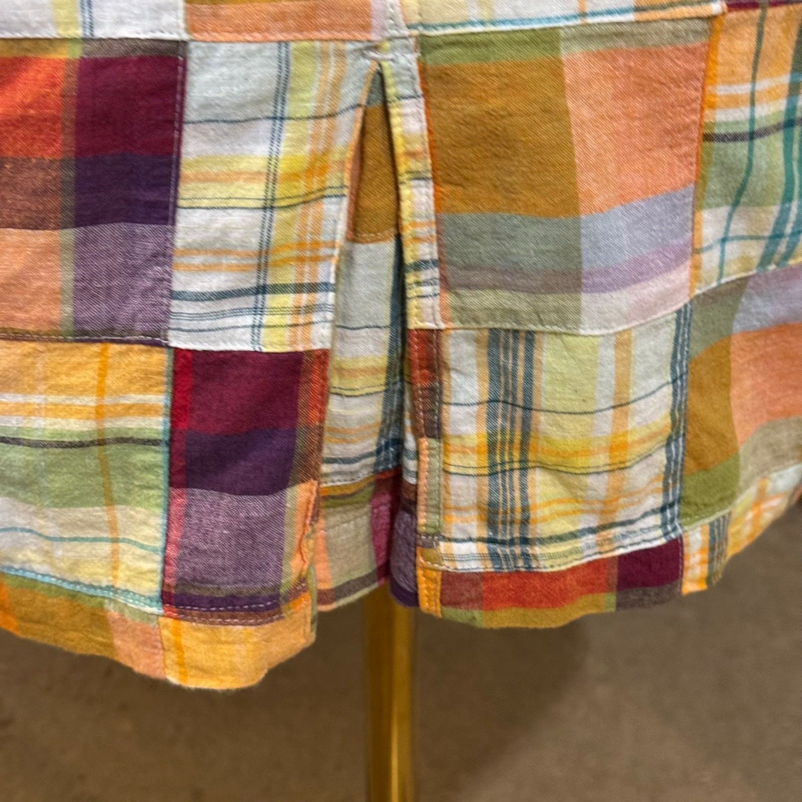 Pendleton Madras Plaid Orange Patchwork Straight … - image 5