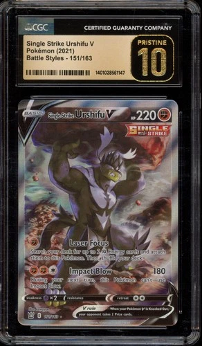 Pokemon Single Strike Urshifu V Battle Styles Full Alt Art #151 CGC 10 Pristine