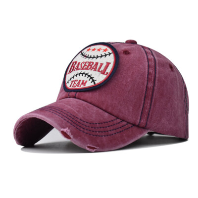 Mens Washed Cotton Baseball Cap With Sun Visor 
