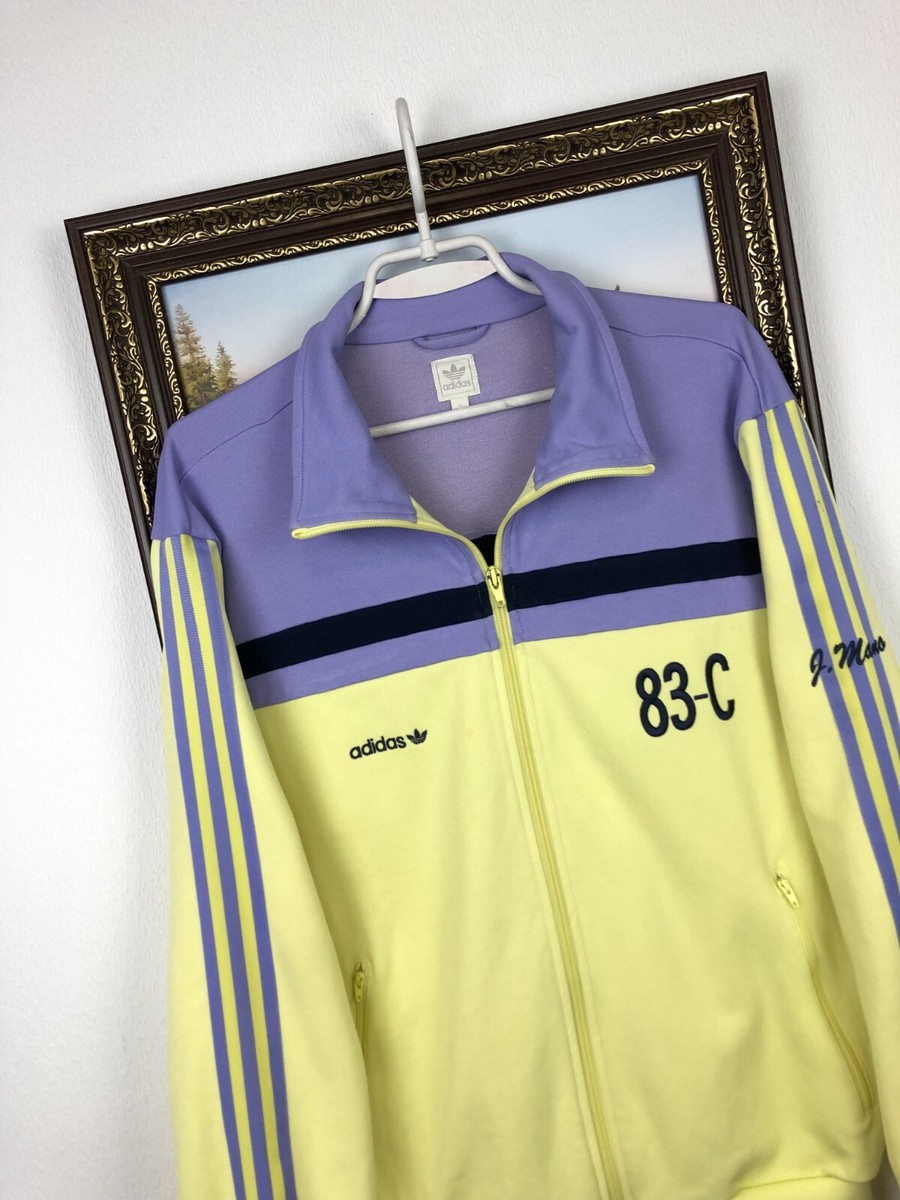 トップス adidas 83-C leather track jacket Rare Adidas 83-C Jacket Navy Blue J. Mano Track Top Logo