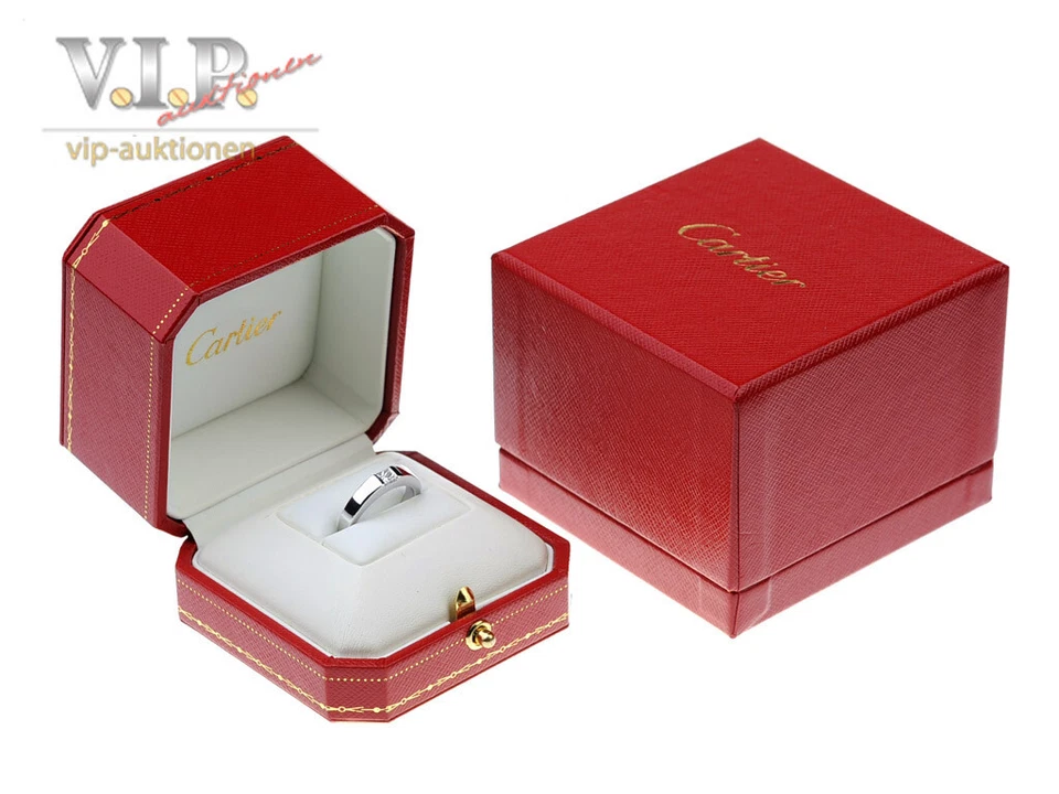 CARTIER TANK SOLITÄR RING 0,25ct. DIAMANT 18K WHITE GOLD SOLITAIRE DIAMOND BAGUE