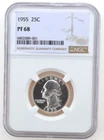 1955 Proof Washington Silver Quarter NGC Certified PF 68