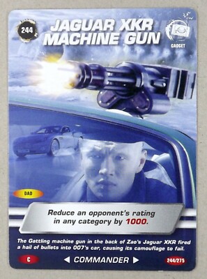 1 x 007 Spy Card # 244 Jaguar XKR Machine Gun