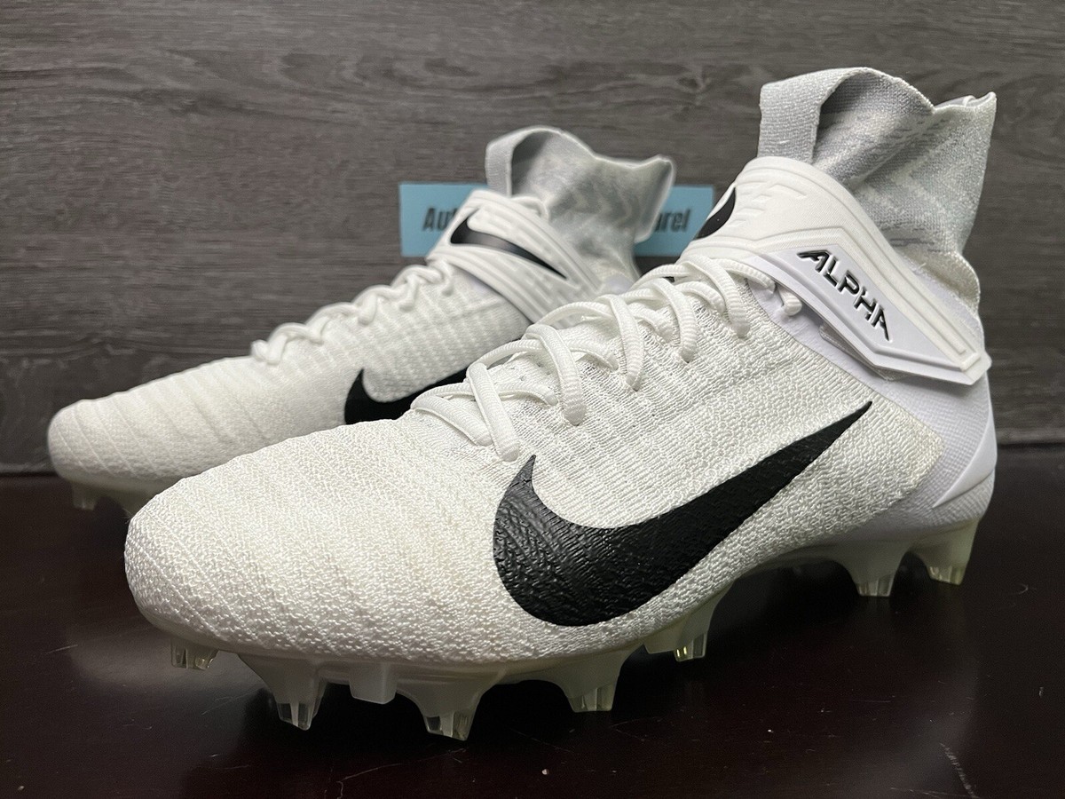 Nike Alpha Menace Elite 2 Flyknit White Football Cleats Size 