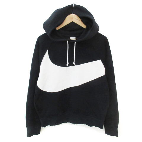 Hoodie Sweatshirt Pullover Long Sleeve Logo Embroidery M Black White /Ff15 Men