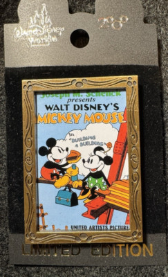 HTH Disney WDW Nostalgia Movie Poster Mickey & Minnie Building a Building LE Pin