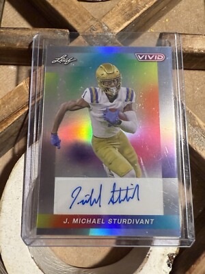 2024 Leaf Vivid Football - J. Michael Sturdivant - Silver Mojo Auto #d 1/9