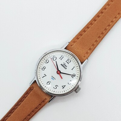 Vintage Retro 90s Small Ladies Timex Indiglo Quartz Watch with Red Seconds Hand