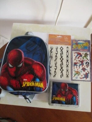"SPIDERMAN" MARVEL  SAC A DOS & PORTE FEUILLES & 2 PLANCHES DE TATOO NEUFS - Photo 1/4