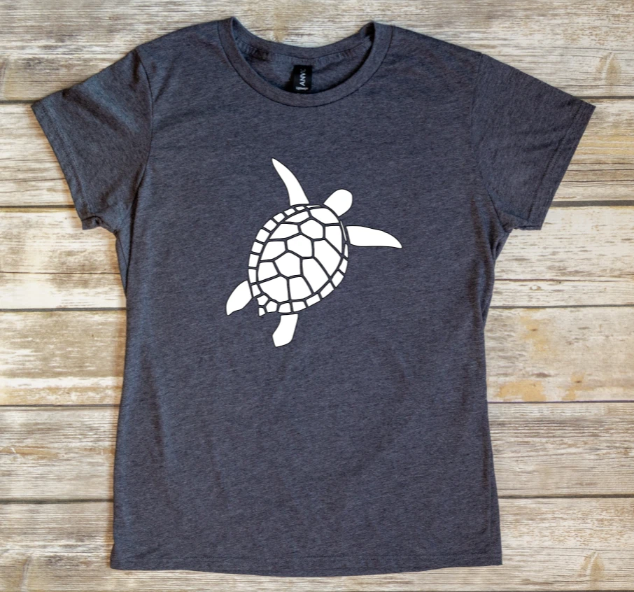Women's Sea Turtle Fitted T-Shirt (Soft, Cute and Comfortable