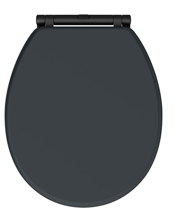 Matt Black Soft Close Toilet Seat Quick Release Hinge Set (Seat Not