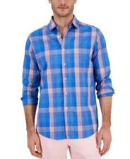 Club Room Mens Kevin Classic-Fit Plaid Button Down Shirt Hyper Blue Size 2XL